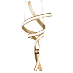 PENDENTE FLUIRE DOURADO (D)28CM (A)74CM 1X30W 3000K 1800LM - RE005 - comprar online