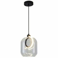 Pendente LED Ruzo 3000k 7w Ø20cm Metal Preto e Vidro Transparente Nordecor 2792 - comprar online