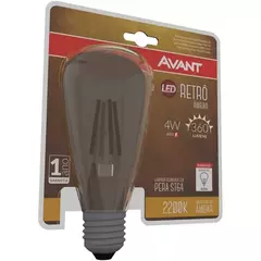 Lâmpada De Filamento Led Retrô 4w St64 Amarela Bivolt Cor Da Luz Branco-quente 110v/220v - comprar online