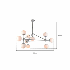 PENDENTE MAZE Ø110X86CM - CROMADO E VIDRO LEITOSO SKYLIGHT 3031CR - comprar online