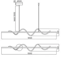 PENDENTE SPIRALE 1000MM LED 15W 3000K BIVOLT PT USINA IMPORTS UI20241/100PT - comprar online