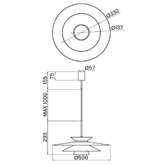 PENDENTE TULE LED 50CM 26,5W 3000K BIVOLT USINA 19800-50LED3 - Martan Lustres