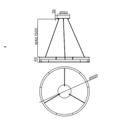 PENDENTE SPLICE 600X65MM LED 60W 3000K 3900LM BIVOLT USINA IMPORTS UI20165-60PT - comprar online