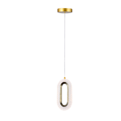 PENDENTE VIVARA 24cm Metal dourado e Acrílico transparente LED 8w 3000k PE-197/8.24DO - Mais Luz