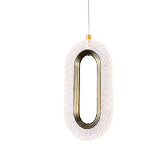 PENDENTE VIVARA 24cm Metal dourado e Acrílico transparente LED 8w 3000k PE-197/8.24DO - Mais Luz - comprar online