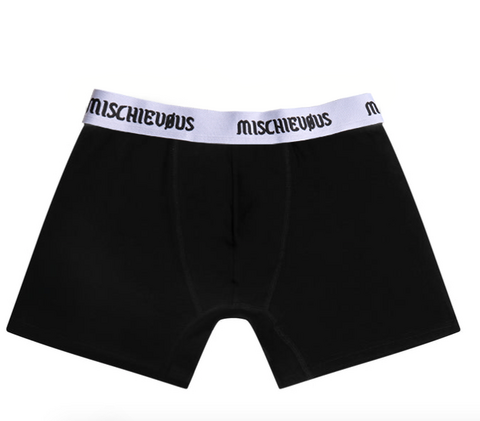 Cueca Box Preta com branco Underwear