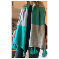 BUFANDA JUANA (verde/gris) - comprar online