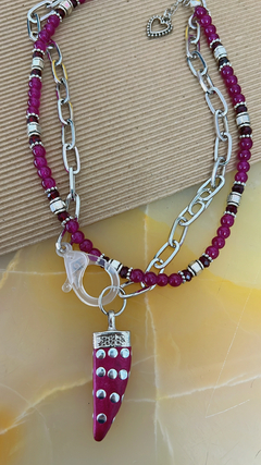 Collar doble (cuernito magenta) - BKLYN accesorios