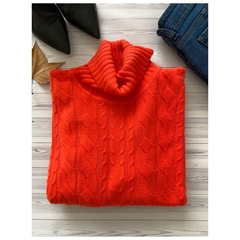 Sweater Coral con trenzas