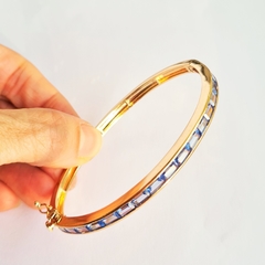 Bracelete Zircônias Baguetes - Azul - comprar online