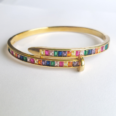 Bracelete Prego Zircônias Coloridas - comprar online