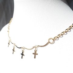 Choker Crucifixos - Dourada - comprar online