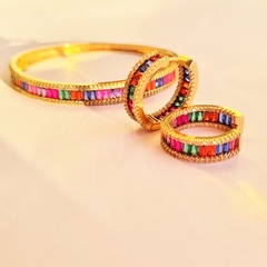 Conjunto Bracelete e Brincos - Rainbow - Oh La la! Acessórios Fashion