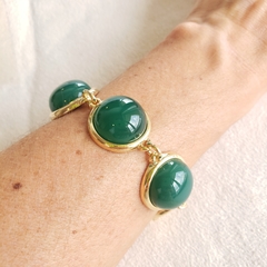 Pulseira Pedras Naturais - Ágata Verde - Oh La la! Acessórios Fashion