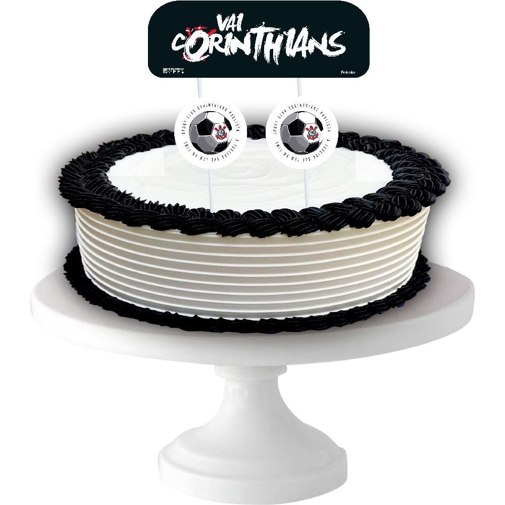 topo de bolo tema Corinthians