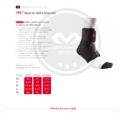 TOBILLERAS 195 NIVEL 3 Ultralite Ankle Brace w/ Straps BK (UNIDAD) C-U modelo MD195 - comprar online