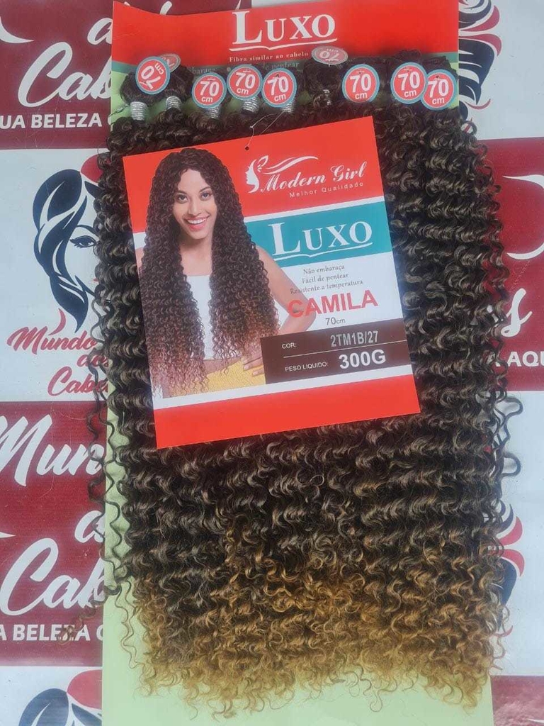 Cabelo Bio Fibra Modern Girl Luxo Cacheado Camila 300g 70cm - Melanina Hair