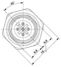 Fleconn Lote 5 PCS C4PM-PCB-M12A Conecor Femea Flange M12 5P - comprar online