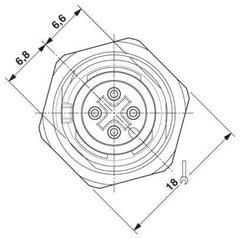 Fleconn Lote 5 PCS C4PM-PCB-M12A Conecor Macho Flange M12 4P Painel - comprar online