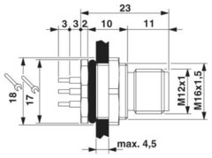 Phoenix SACC-DSI-M12MS-4CON-M16 Conecor Macho M12 4P Painel na internet