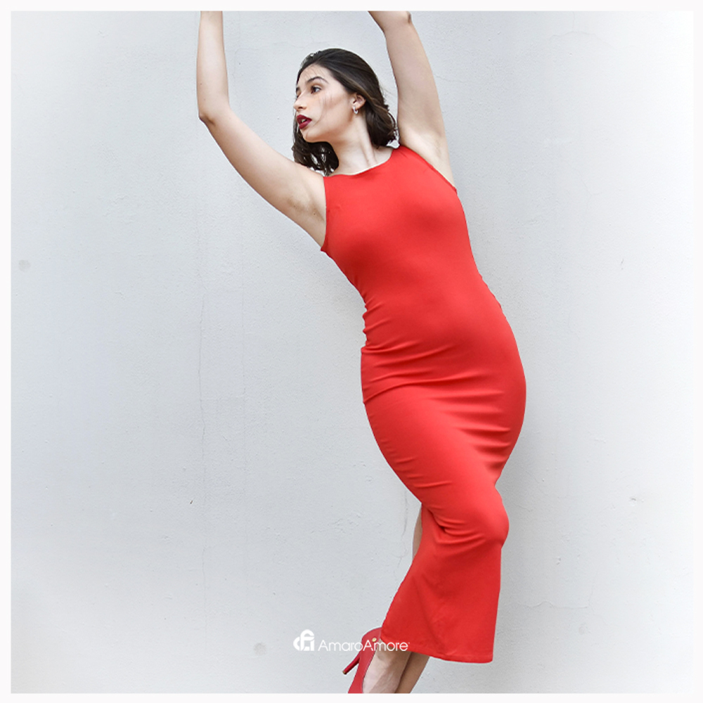 Vestido lapiz online rojo