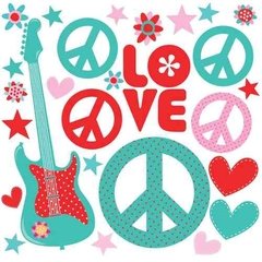 Vinilo Autoadhesivo Hippie Rock Love Peace - tienda online