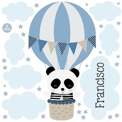 Vinilo Globo Aerostático Oso Panda viajero Nubes - comprar online