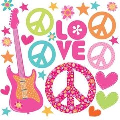 Vinilo Autoadhesivo Hippie Rock Love Peace en internet