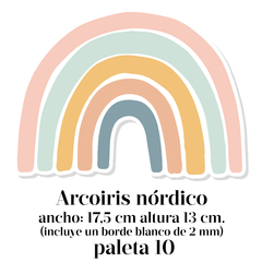 arcoiris planchita stickers paleta de color pastel nordico falso empapelado