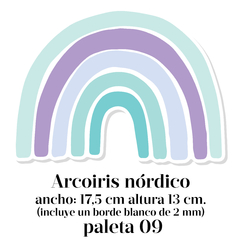 arcoiris planchita stickers paleta de color pastel nordico falso empapelado