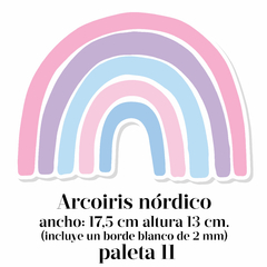 arcoiris planchita stickers paleta de color pastel nordico falso empapelado