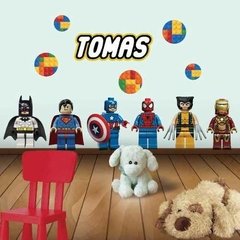 Vinilo Decorativo Infantil Personajes Lego. Con Tu Nombre!