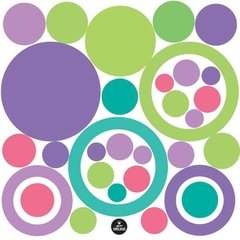 Kit De Vinilo Circulos 002 Verde-violeta-rosa Chicle - comprar online
