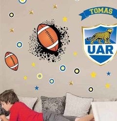 Vinilo Rugby + Escudo Los Pumas Con Tu Nombre en internet