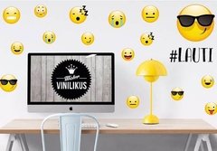 Vinilo Emojis Teens Con Tu Nombre Para Cuarto De Varon - comprar online