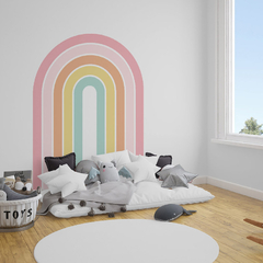 arcoiris geometrico retro grande paleta de colores pastel elegi el color