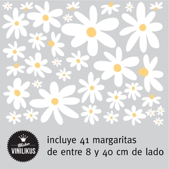 margaritas daisy flores falso empapelado stickers planchita