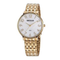 Relógio analógico feminino Seculus 77050 Dourado