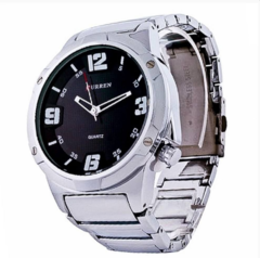 Relógio masculino Curren analógico 8111 - Prata e preto