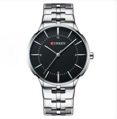 Relógio masculino Curren analógico 8321 - Prata e preto - comprar online