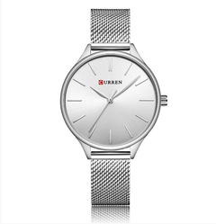 Relógio feminino Curren analógico C9024L - Prata - comprar online