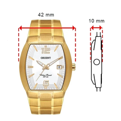 Relógio analógico masculino Orient GGSS1017 S2KX quadrado dourado na internet