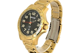 Relógio analógico masculino Seculus 20787 Preto e dourado na internet