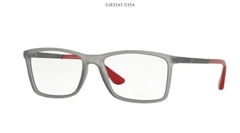 Armação para óculos de grau Jean Monnier J8 3145 D354 Quadrada cinza e vermelho
