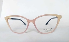 Armação para óculos de grau Platini P9 3166 H653 Nude e azul - NEW GLASSES ÓTICA