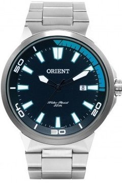Relógio masculino Orient MBSS1196A PASX Prata e azul - comprar online