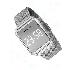 Relógio digital feminino Lince MDM4619L BXSX Quadrado prata - comprar online