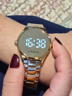 Relógio Lince feminino LDM4648L 8XSX digital dourado na internet