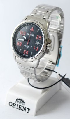 Relógio Orient masculino MBSS1195A P2SX prata com vermelho - comprar online