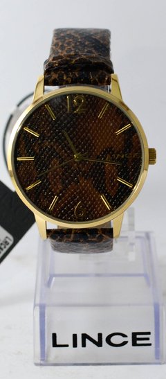 Relógio Lince Feminino Dourado pulseira couro LRC605L M2MX - comprar online